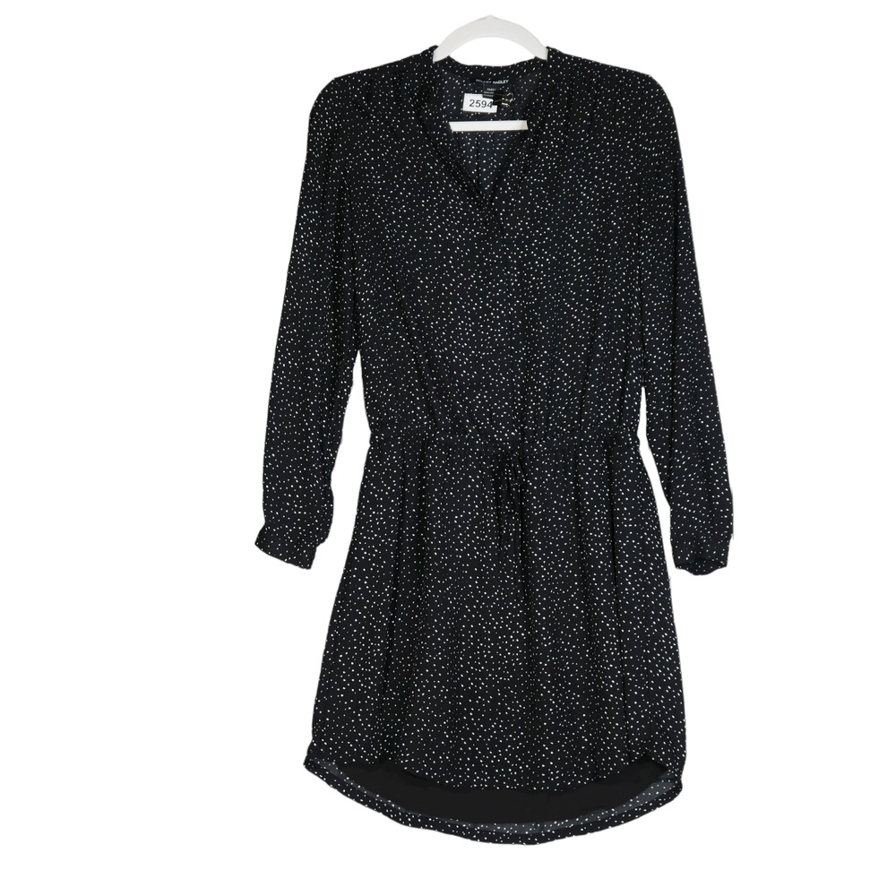 Hilary Radley Black Shirt Dress Womens Size XS Elastic Drawstring Long Sleeve - Picture 1 of 9